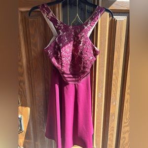 Maroon lace dress